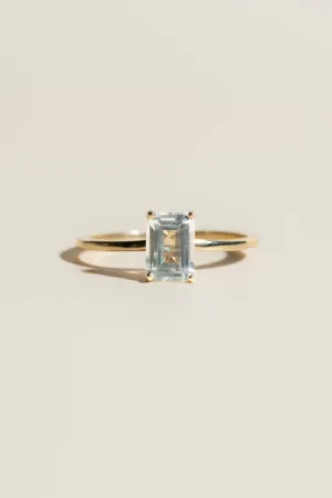 14K Emerald Cut Topaz Ring