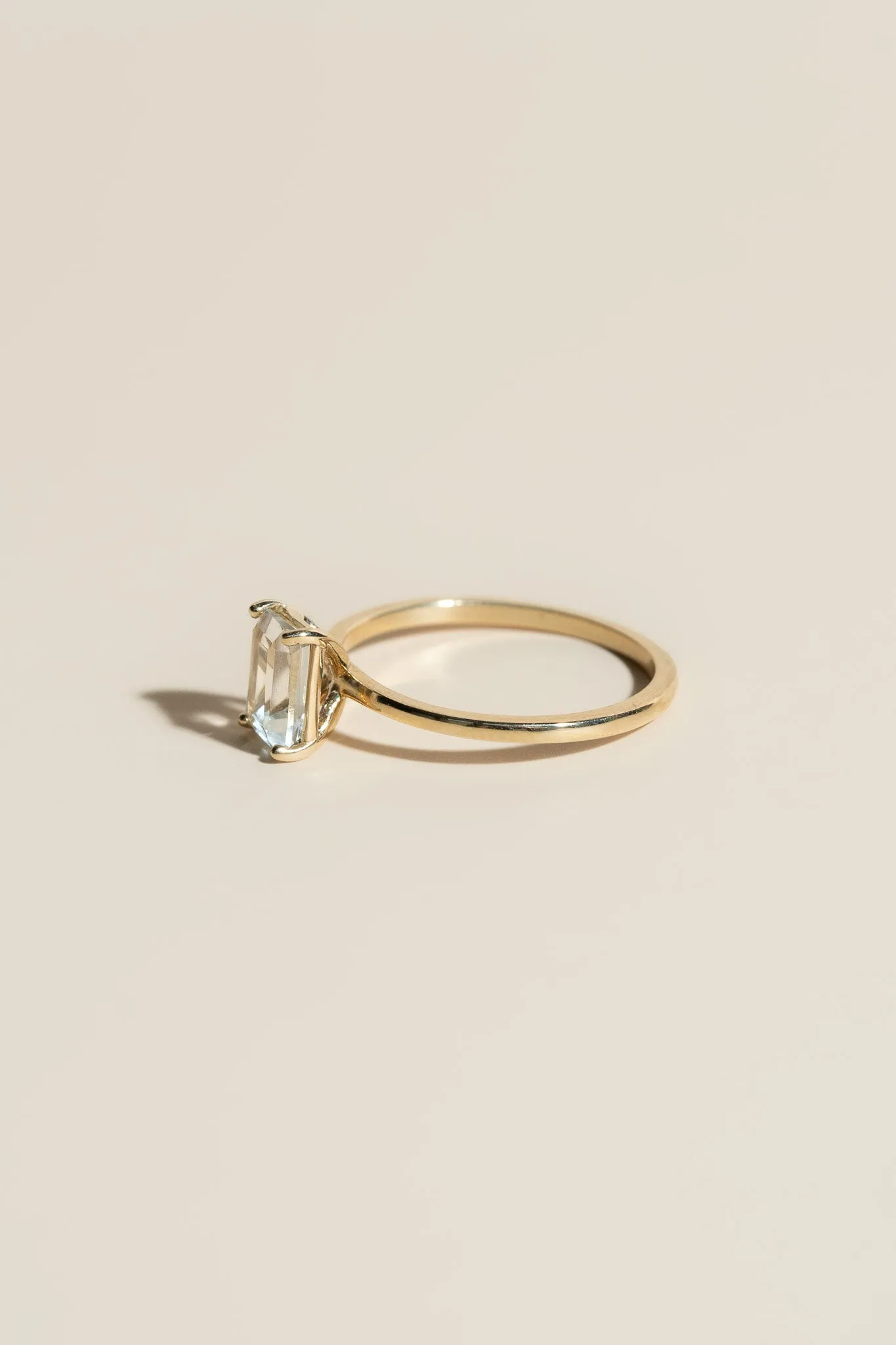 14K Emerald Cut Topaz Ring