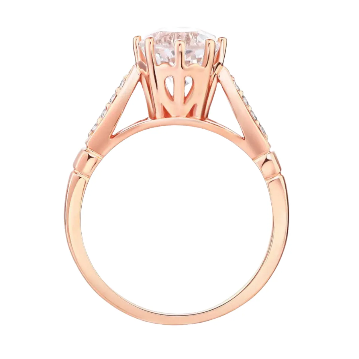 14K Gold 1.2ct Topaz 0.1ct Natural Diamond Ring