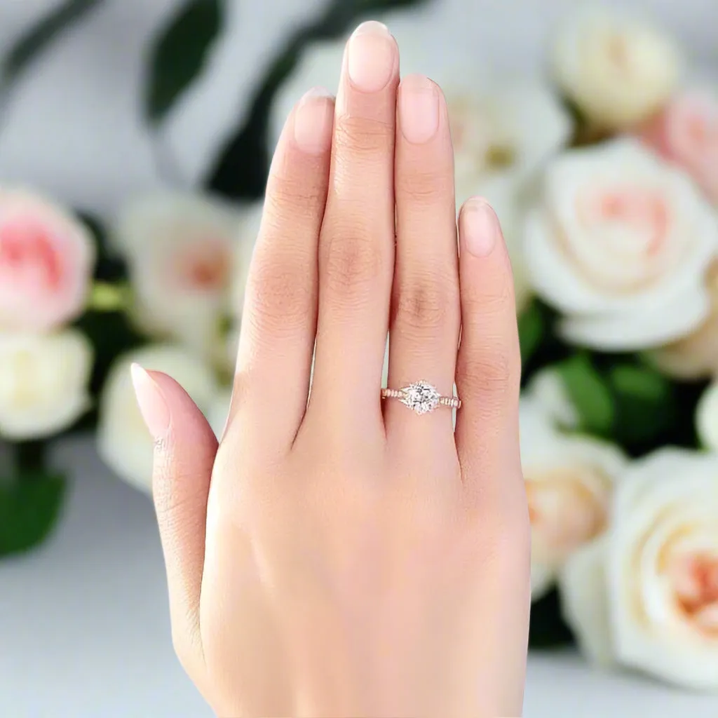 14K Gold 1.2ct Topaz 0.1ct Natural Diamond Ring