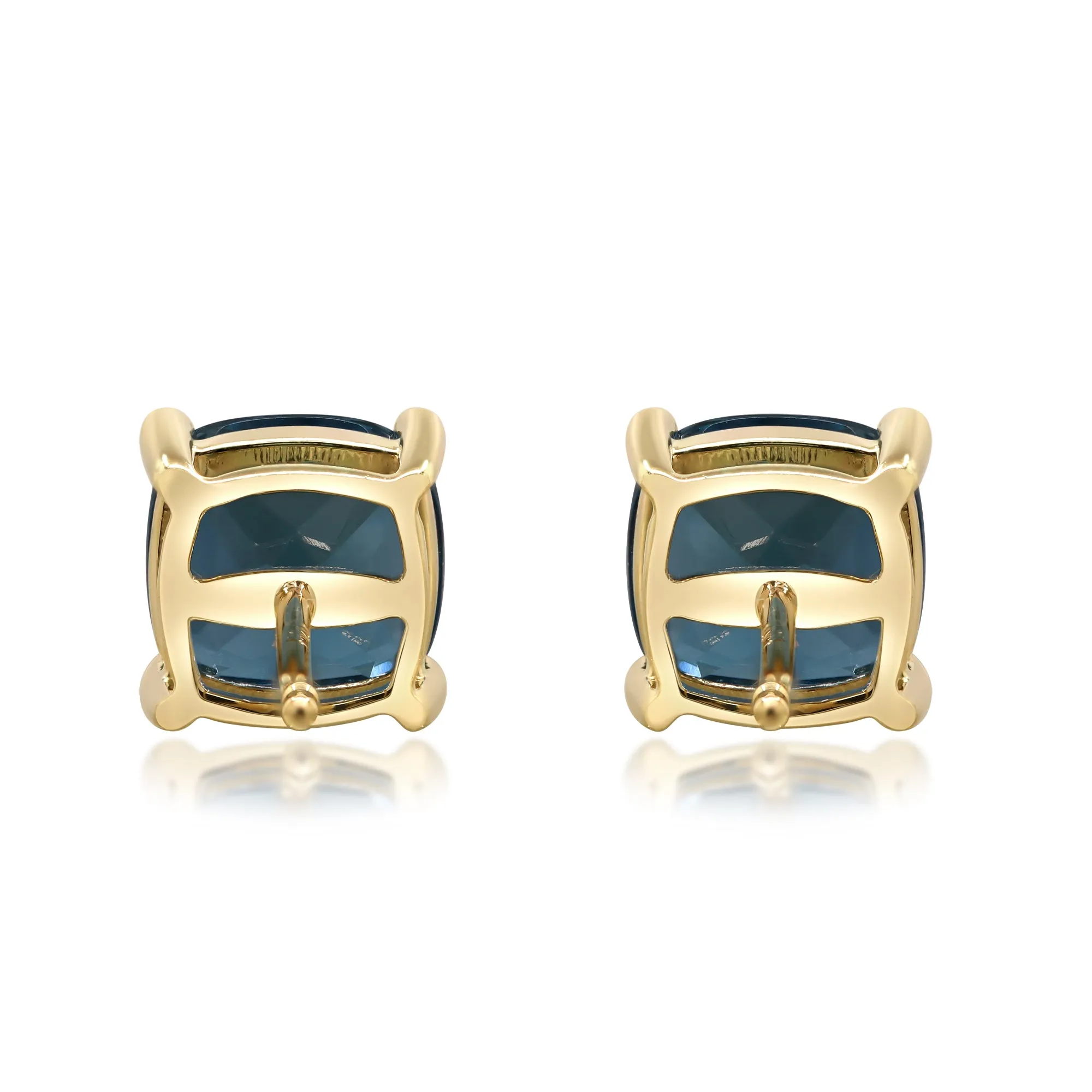 14K Yellow Gold London Blue Topaz Earrings