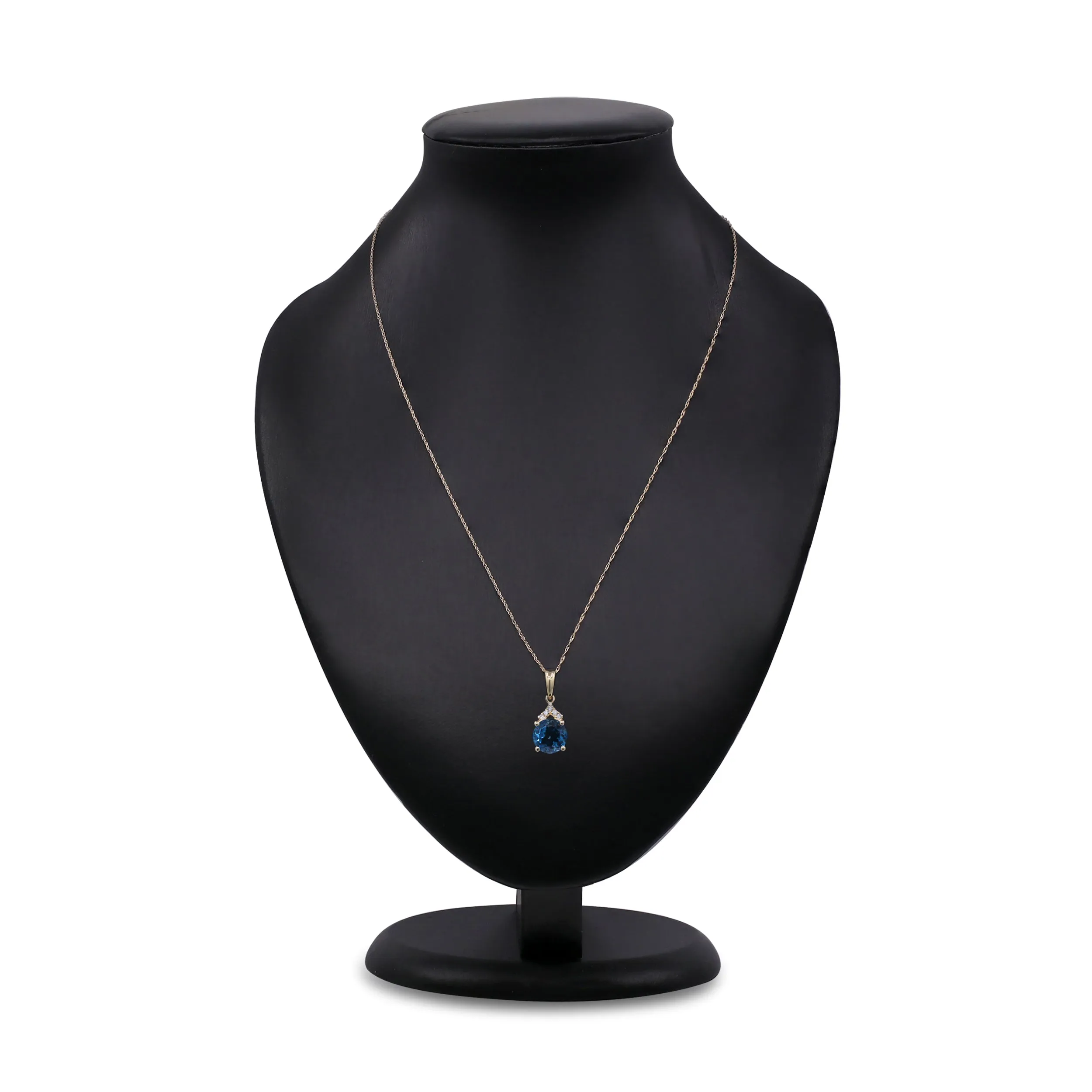 14K Yellow Gold London Blue Topaz Pendant