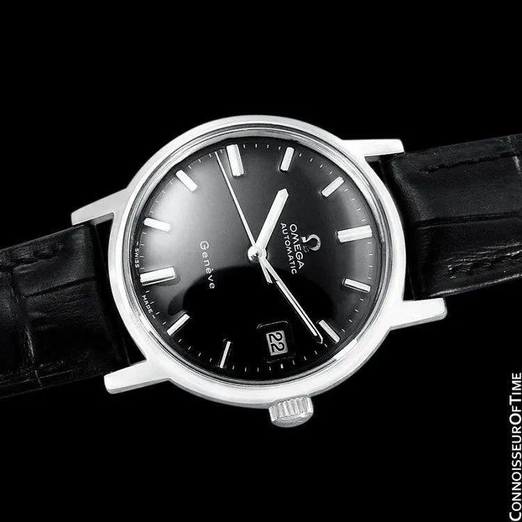 1970 Omega Geneve Vintage Mens Cal. 565 Automatic Watch with Quick-Setting Date - Stainless Steel