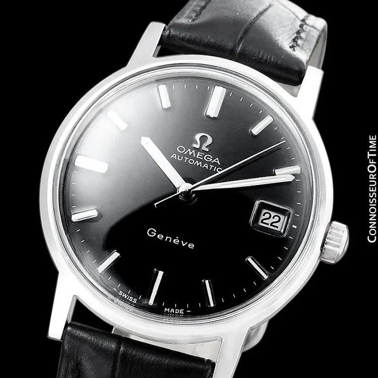 1970 Omega Geneve Vintage Mens Cal. 565 Automatic Watch with Quick-Setting Date - Stainless Steel