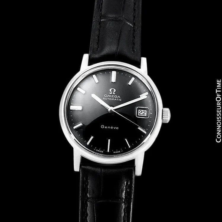 1970 Omega Geneve Vintage Mens Cal. 565 Automatic Watch with Quick-Setting Date - Stainless Steel