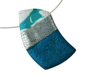 1" x 2" Cut Away Rectangle Pendant - Turquoise Water