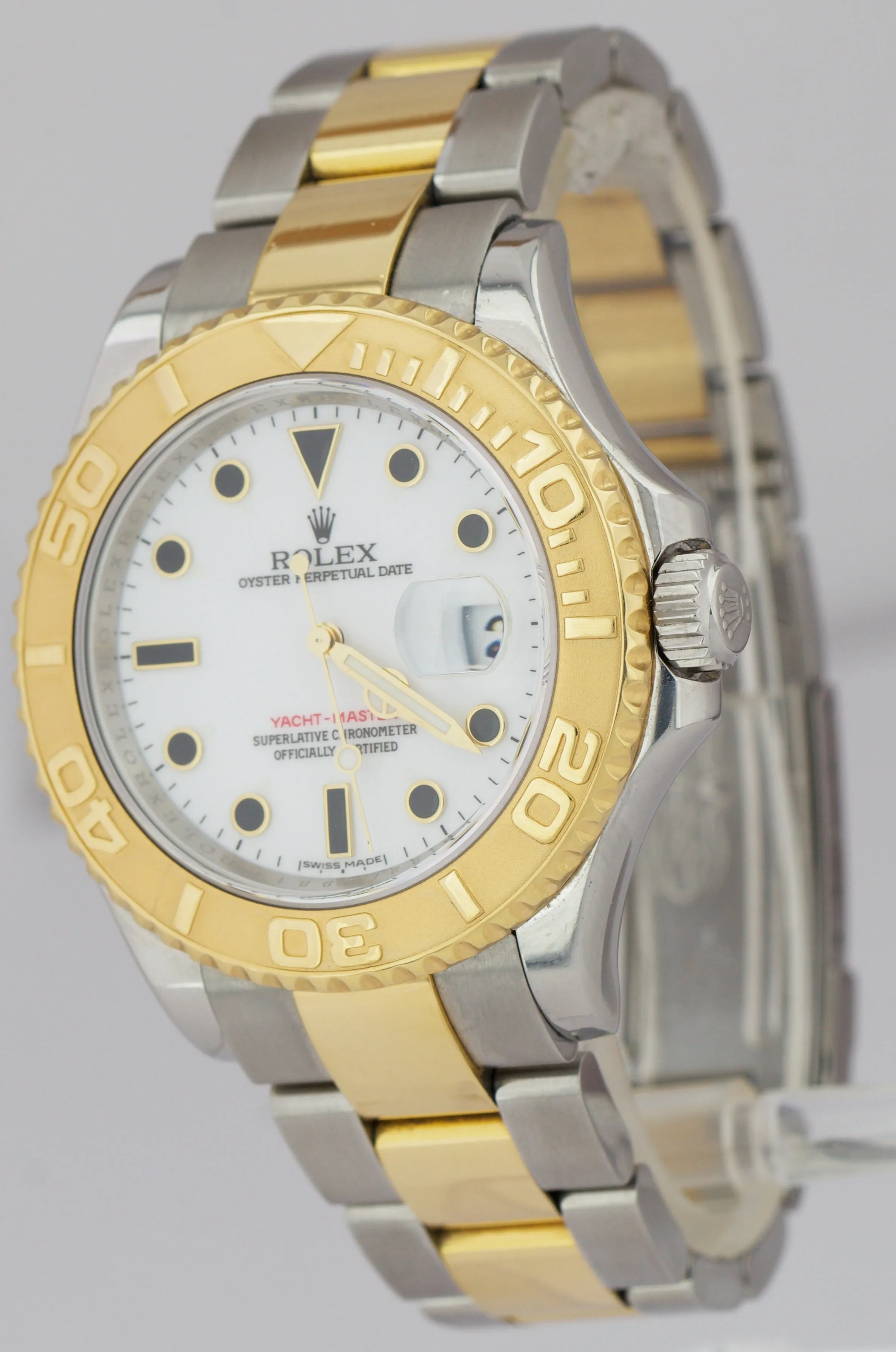 2011 REHAUT Rolex Yacht-Master 40mm 18K Two-Tone Gold White Watch 16623 B P