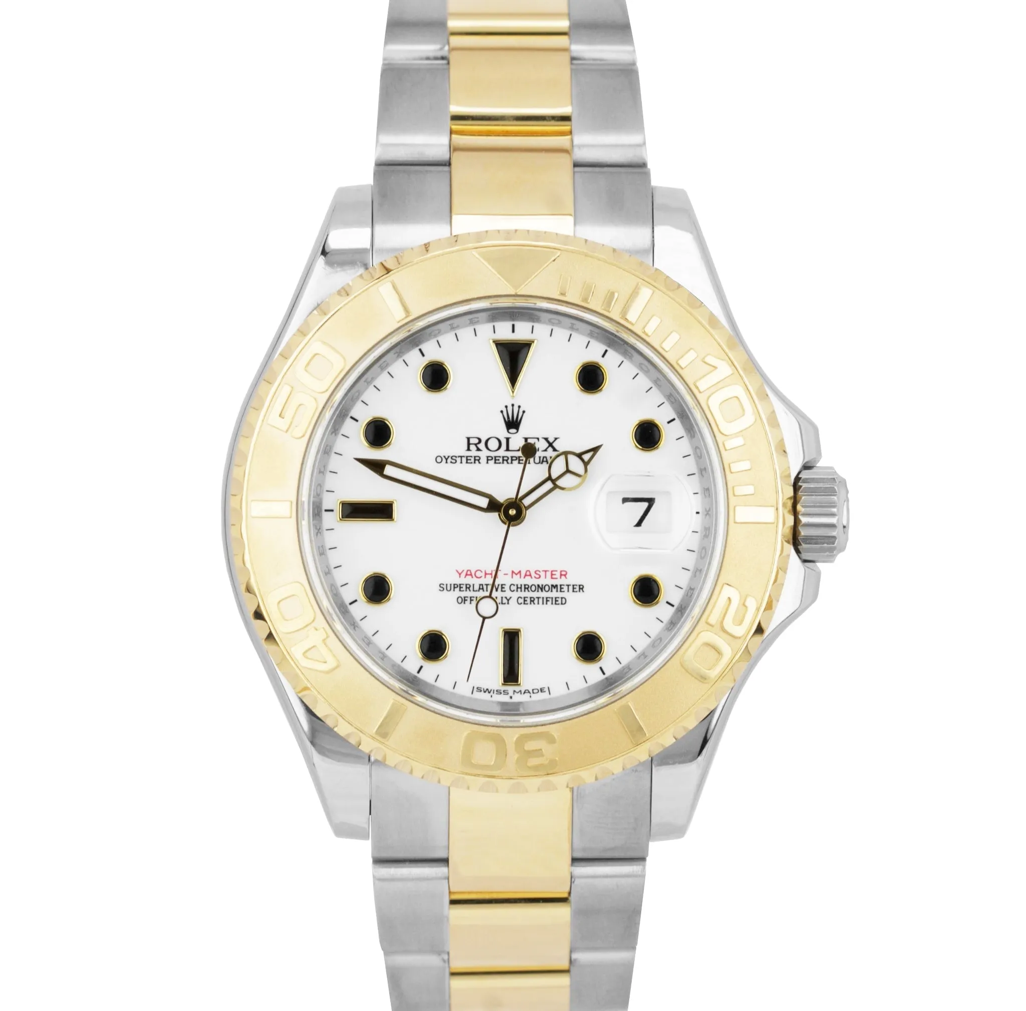 2011 REHAUT Rolex Yacht-Master 40mm 18K Two-Tone Gold White Watch 16623 B P