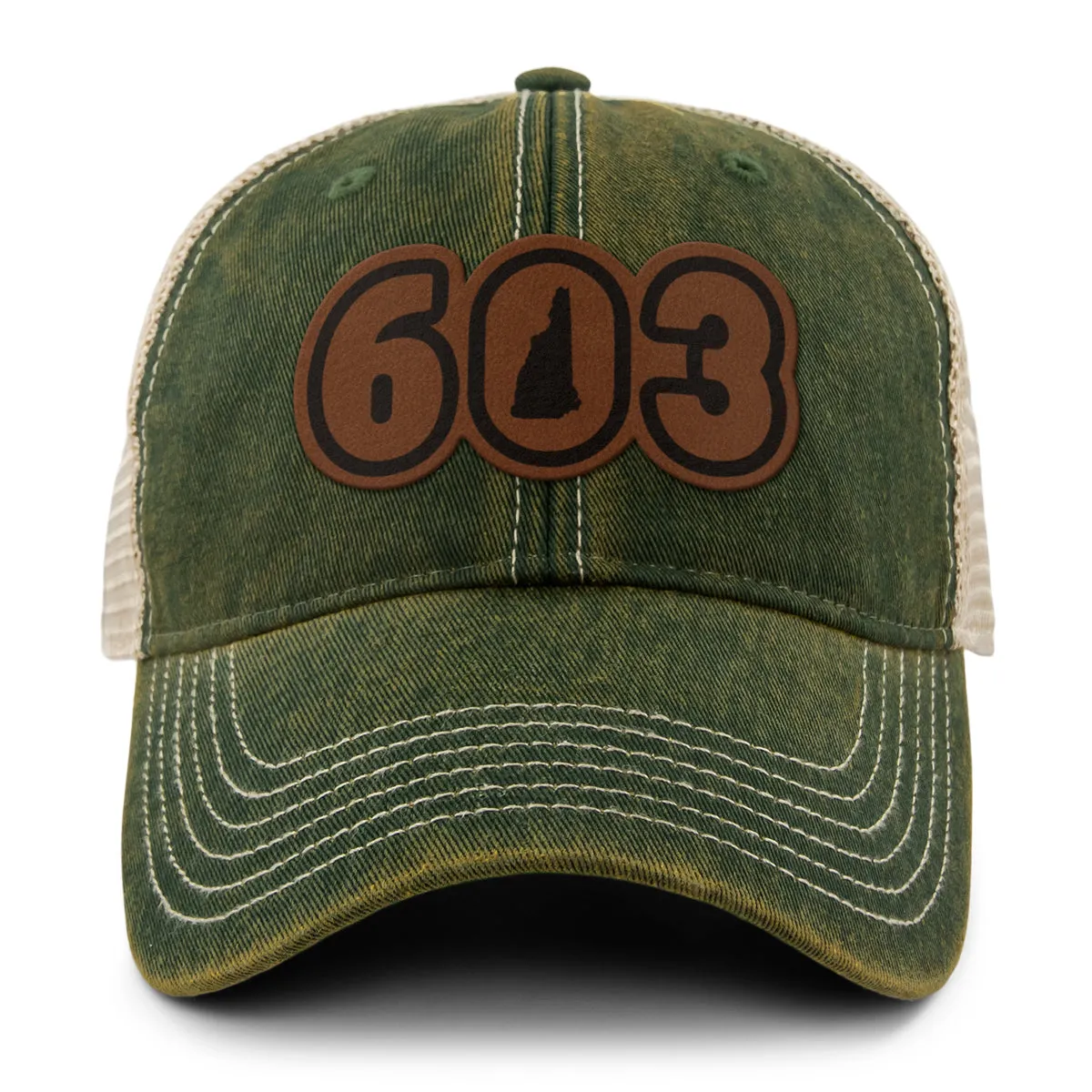 603 New Hampshire Leather Patch Dirty Water Trucker