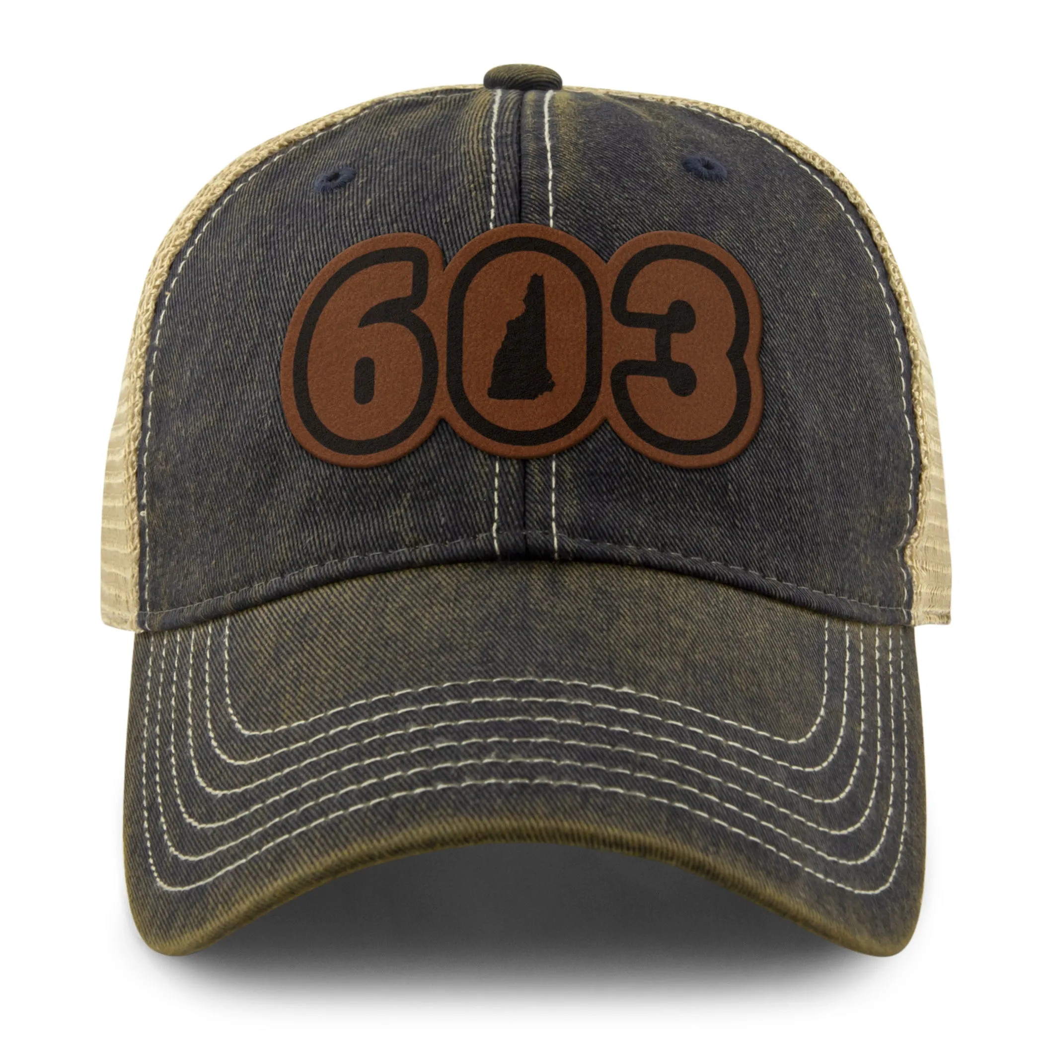 603 New Hampshire Leather Patch Dirty Water Trucker