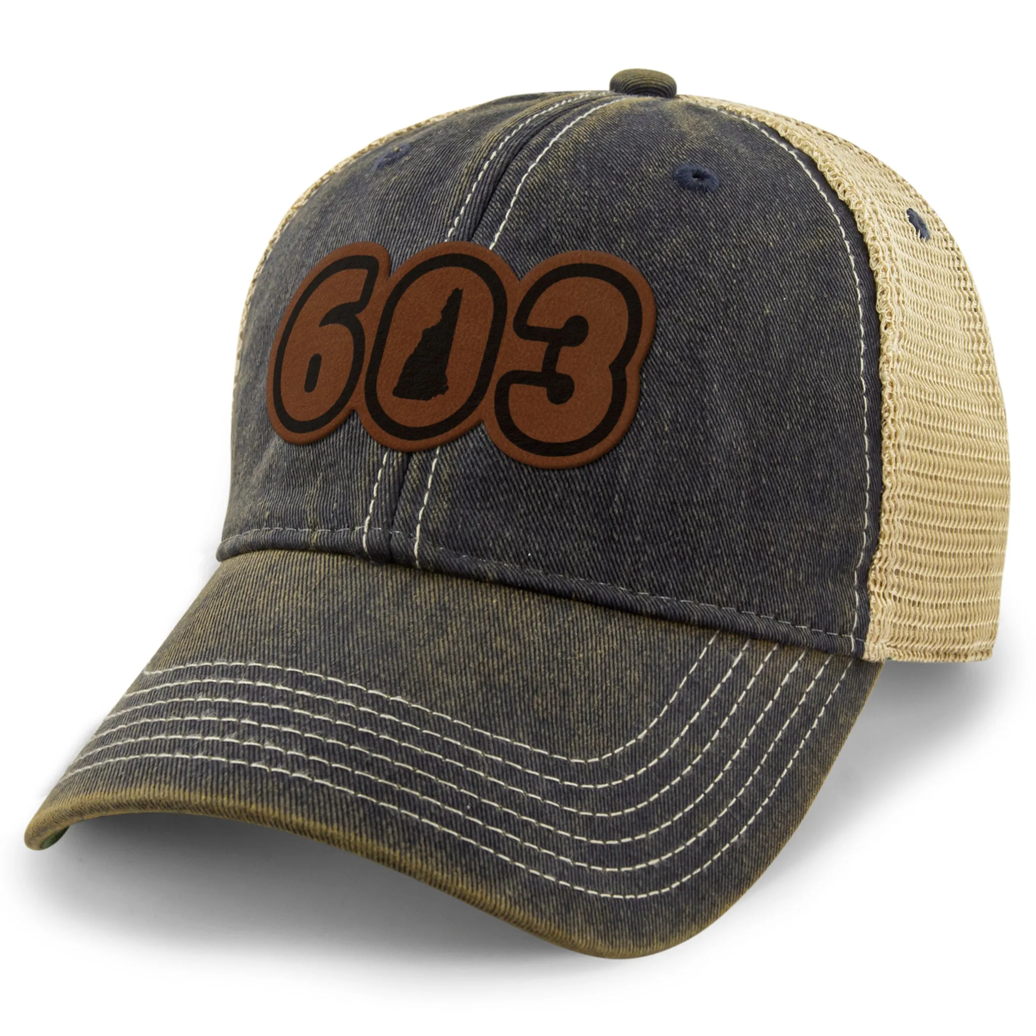 603 New Hampshire Leather Patch Dirty Water Trucker