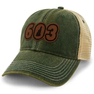 603 New Hampshire Leather Patch Dirty Water Trucker