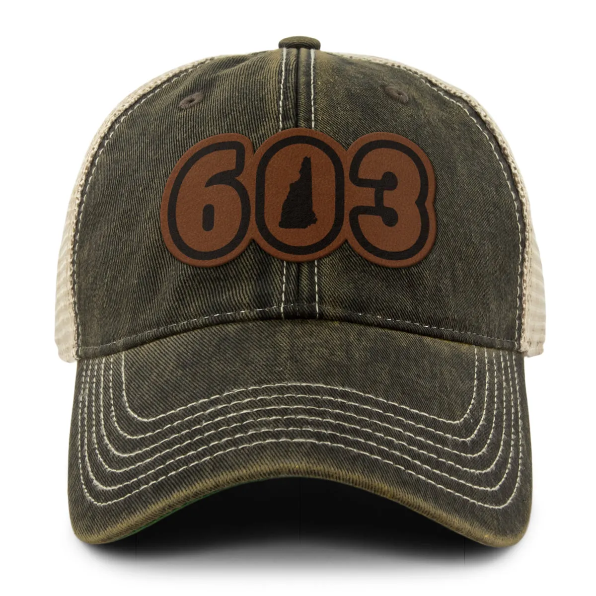 603 New Hampshire Leather Patch Dirty Water Trucker