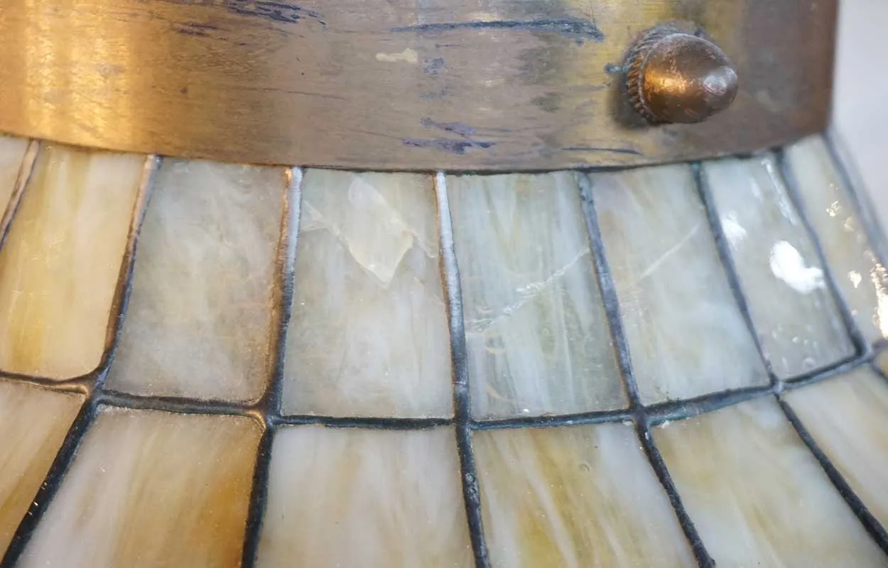 American Leaded Bent Glass Windmill One-Light Pendant Ceiling Light Fixture
