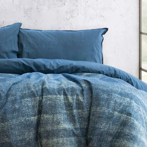 ARDOR BOUDOIR "Vintage" Denim Look Washed Cotton QUILT COVER SET - BLUE
