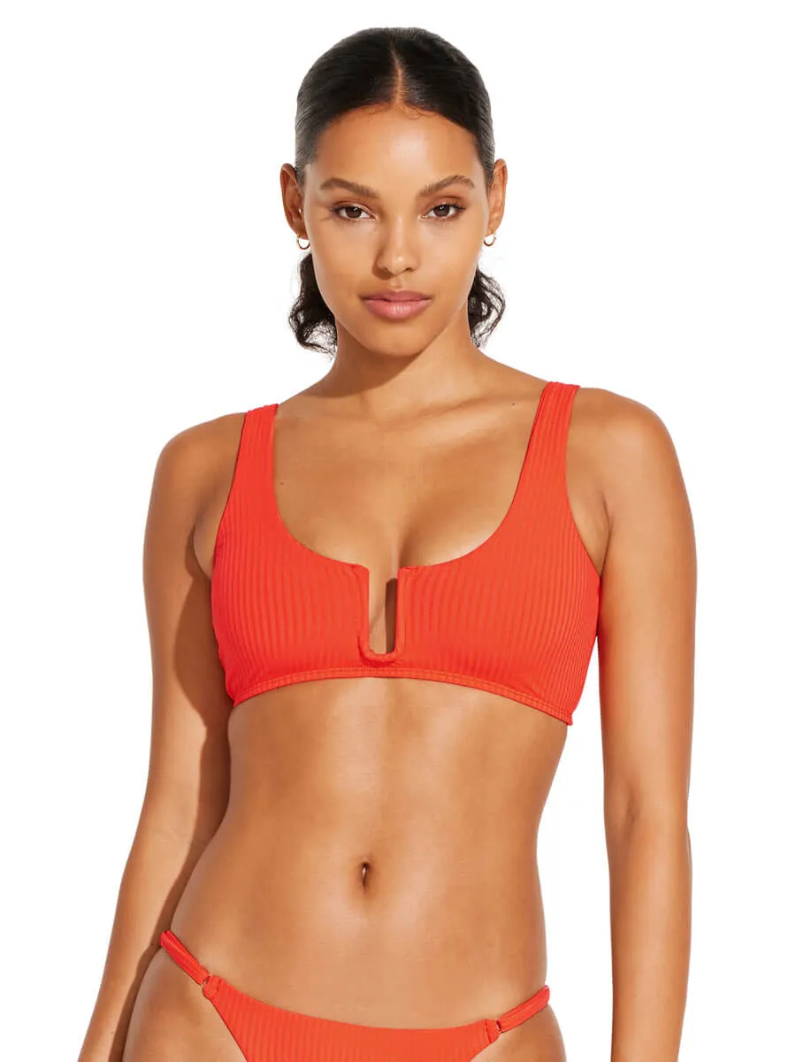 Astrid Bralette In Hibiscus EcoRib