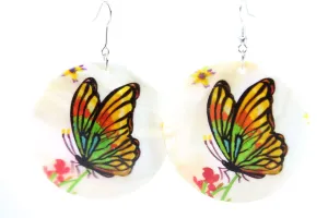 Basking Butterfly Mother Of Pearl Earrings