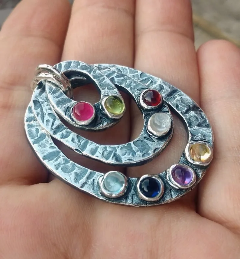 Birthstone Necklace | Layering Oval Eternity Necklace | Mother Jewelry