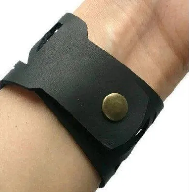 Black Leather Cuff.  Reclaimed Leather Bracelet. Black Barcelona Bracelet. Leather cuff bracelet