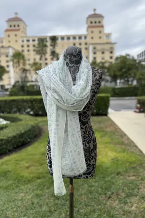 Blue Haze and Lime Scarf
