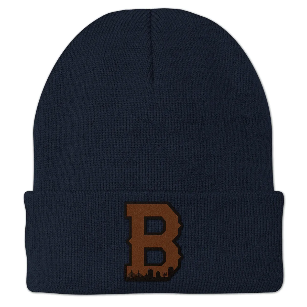 Boston B Skyline Leather Patch Cuff Knit