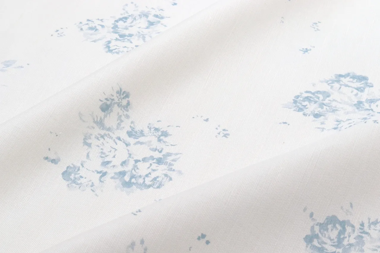 Camille - Lyon Bleu on Oyster Linen