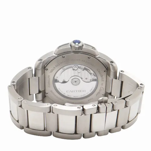 Cartier Mens Calibre Stainless Steel 42mm Black Roman Dial Watch Reference# W7100015