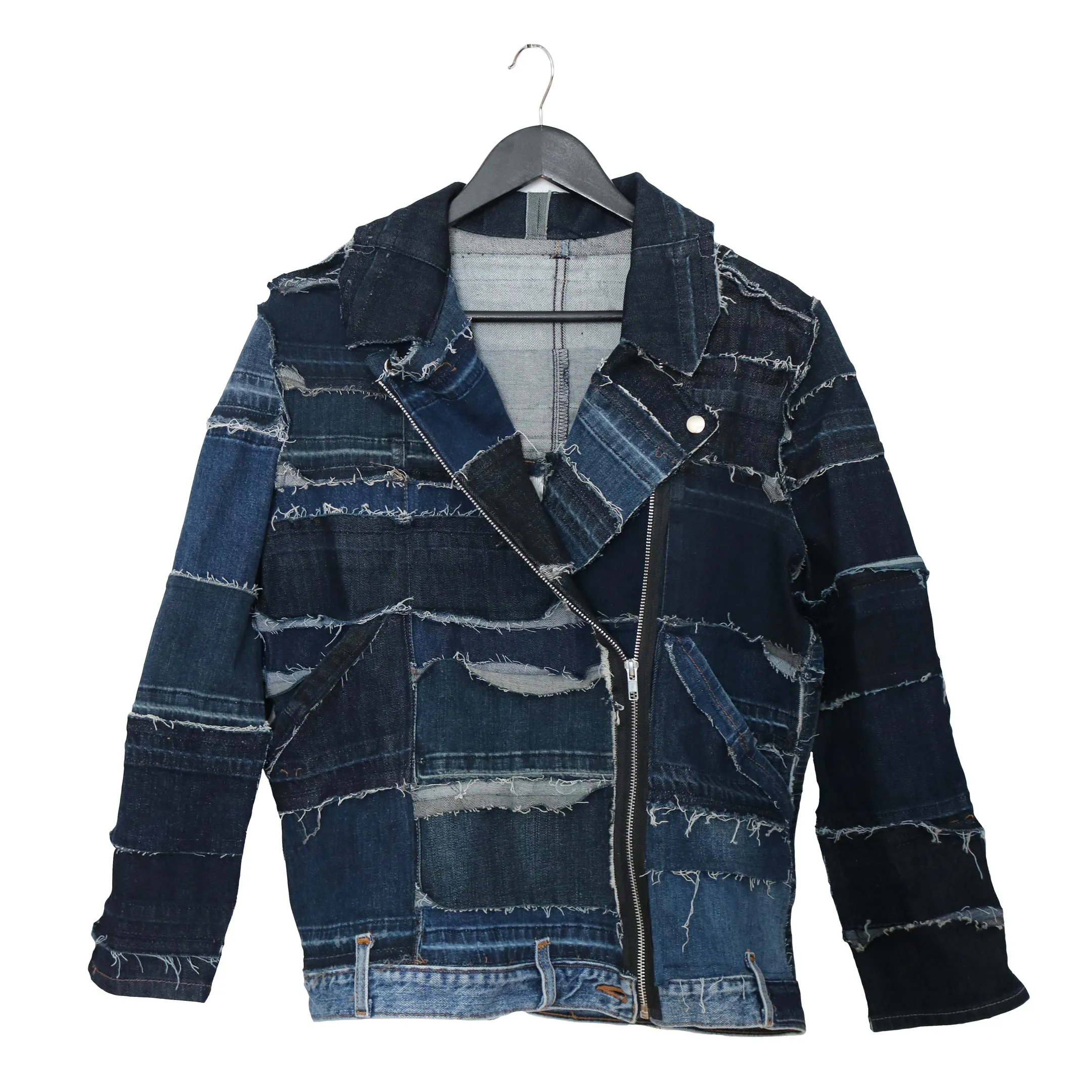 Chain Me Free - Genderless, upcycled denim jacket with chainlink back