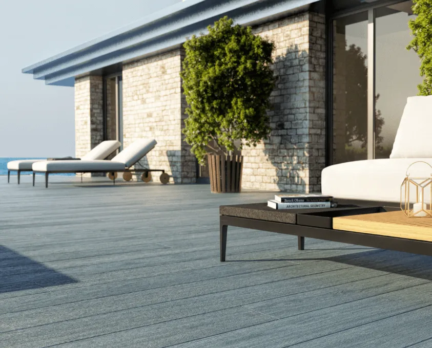 Cladco Nordeck Premium PVC-ASA Woodgrain Effect Decking Board - Ash Grey (3.6m)