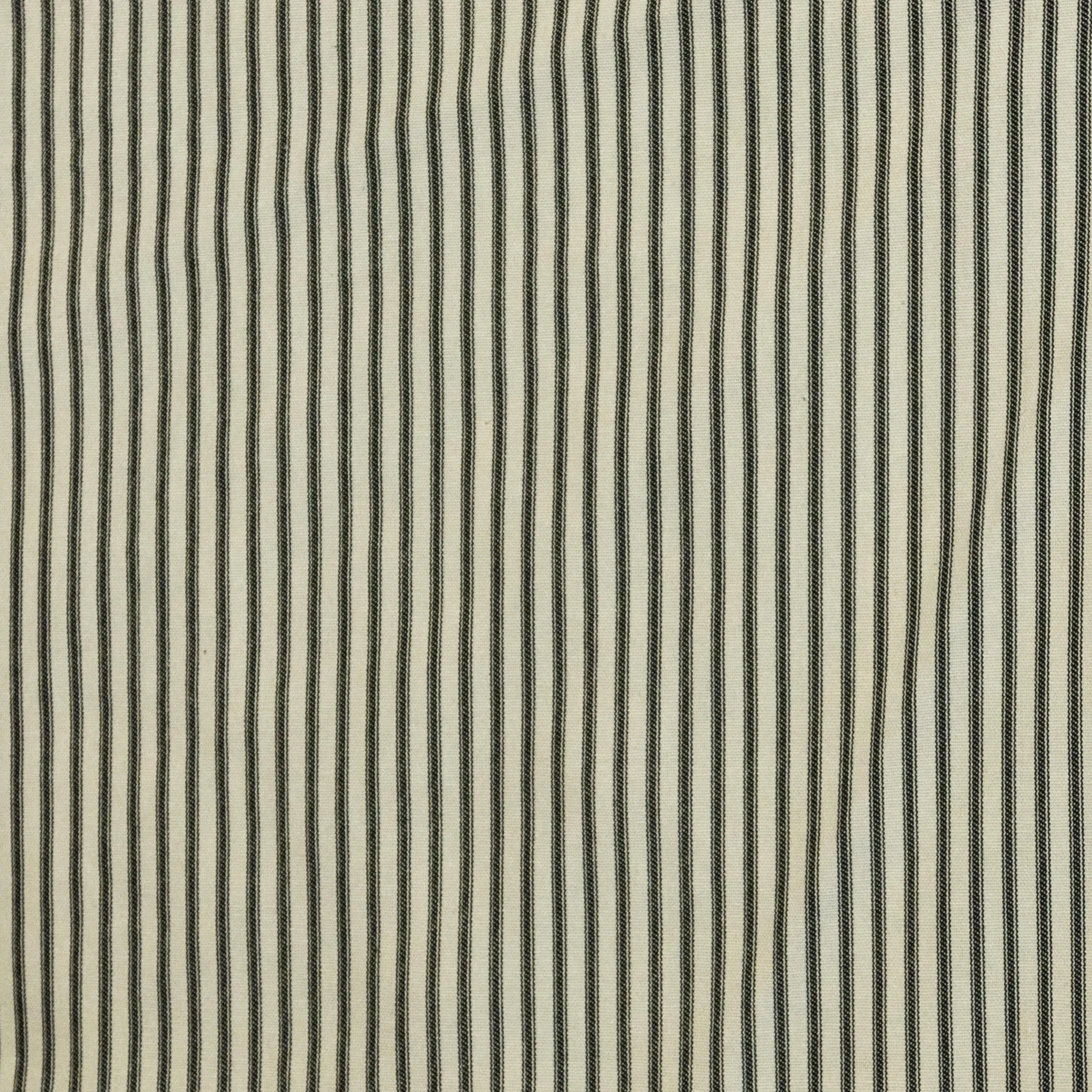 Classic Ticking Black & Cream Fabric by the Yard