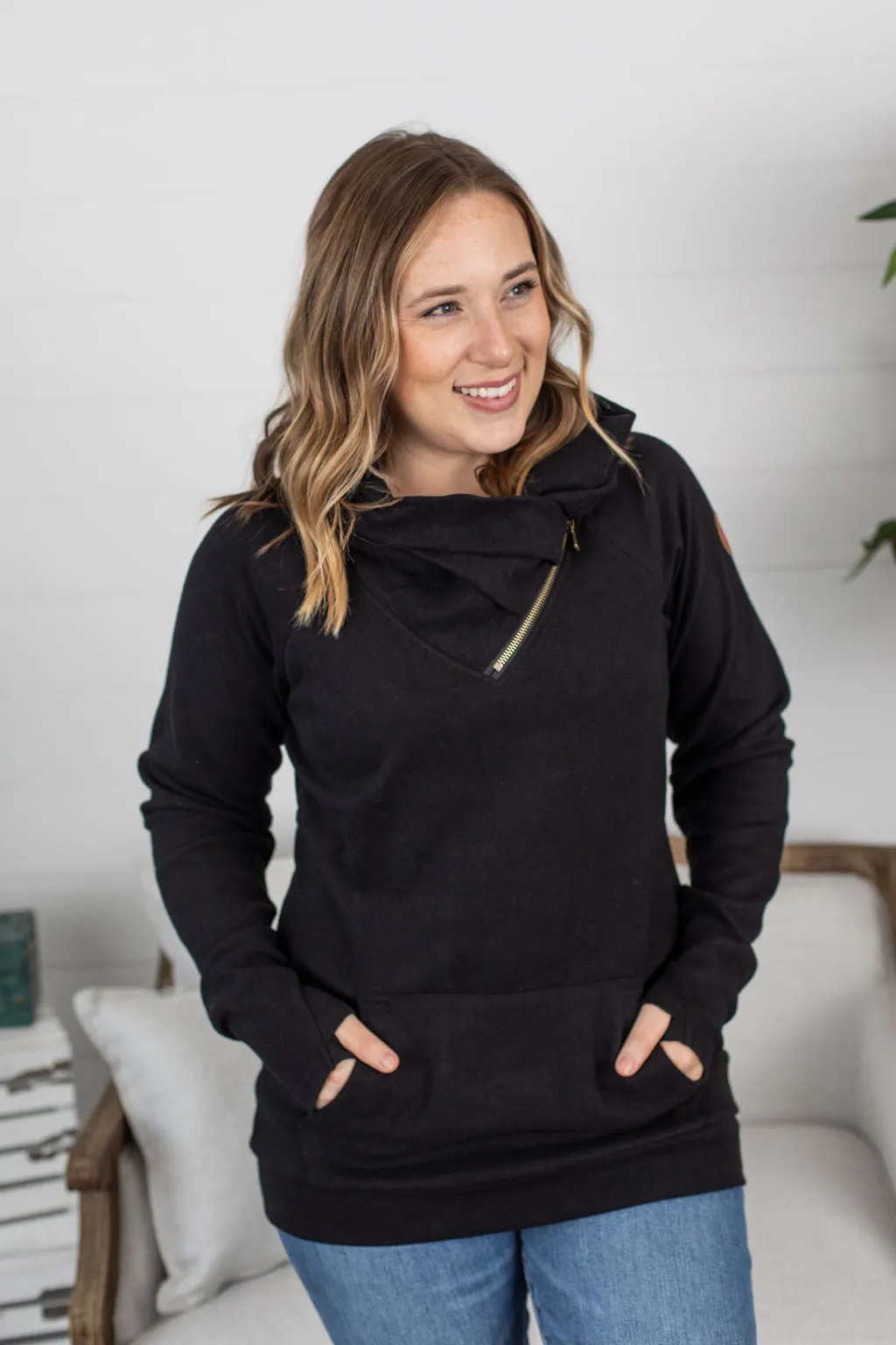 Classic ZipCowl Sweatshirt - Black