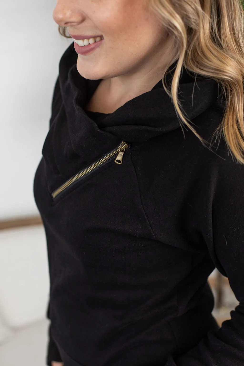 Classic ZipCowl Sweatshirt - Black