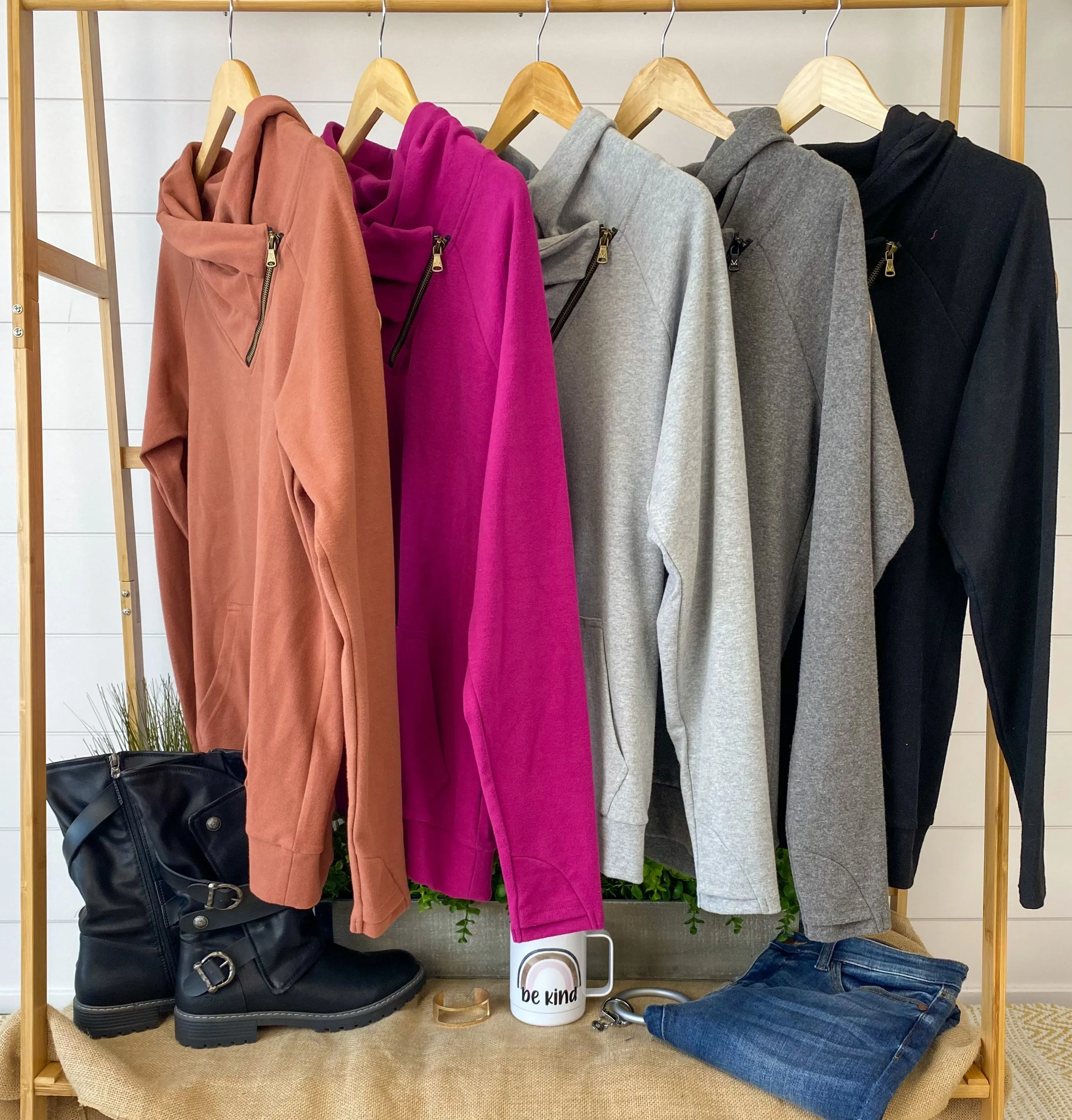 Classic ZipCowl Sweatshirt - Black