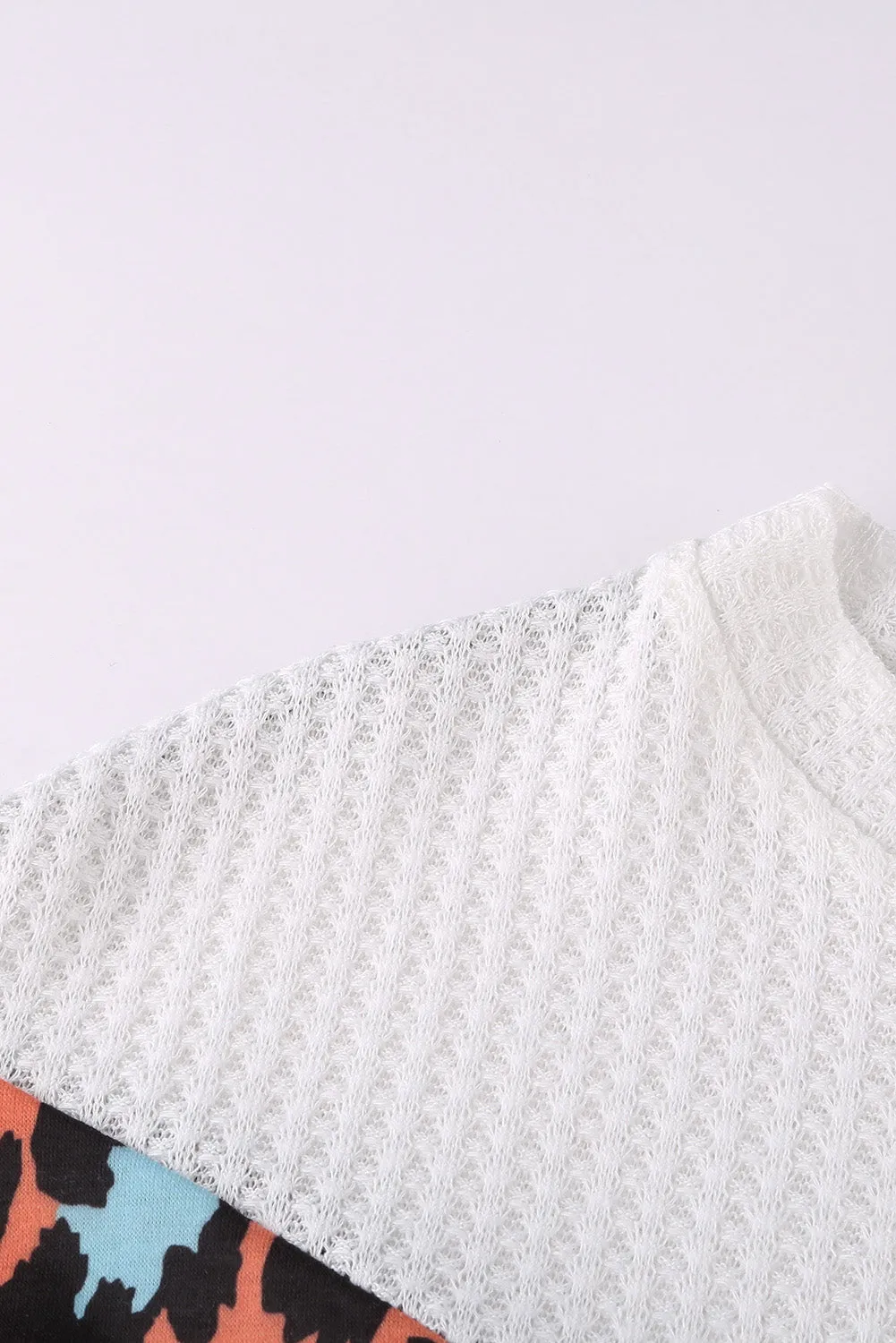 Colorblock Leopard Patchwork Knit Top