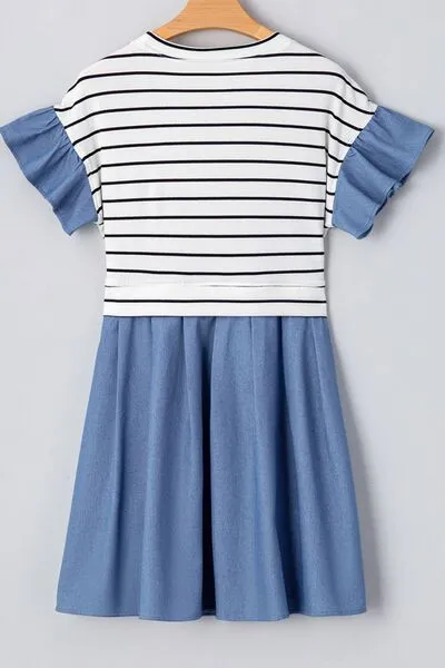 Denim Patchwork Mini Dress