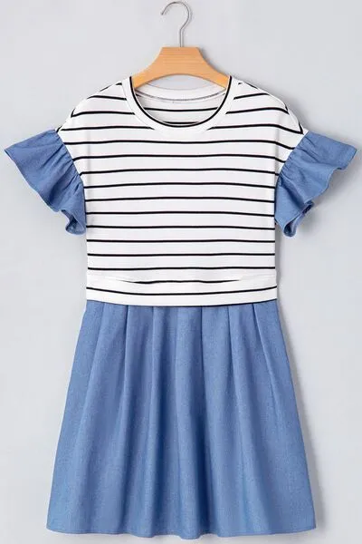 Denim Patchwork Mini Dress
