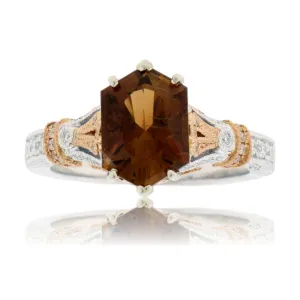 Desert Flame Topaz and Diamond Accented Ring