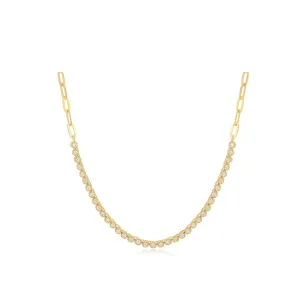 Diamond Segment Mini Link Necklace