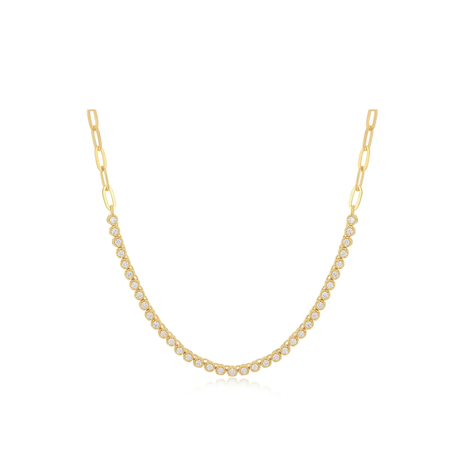 Diamond Segment Mini Link Necklace