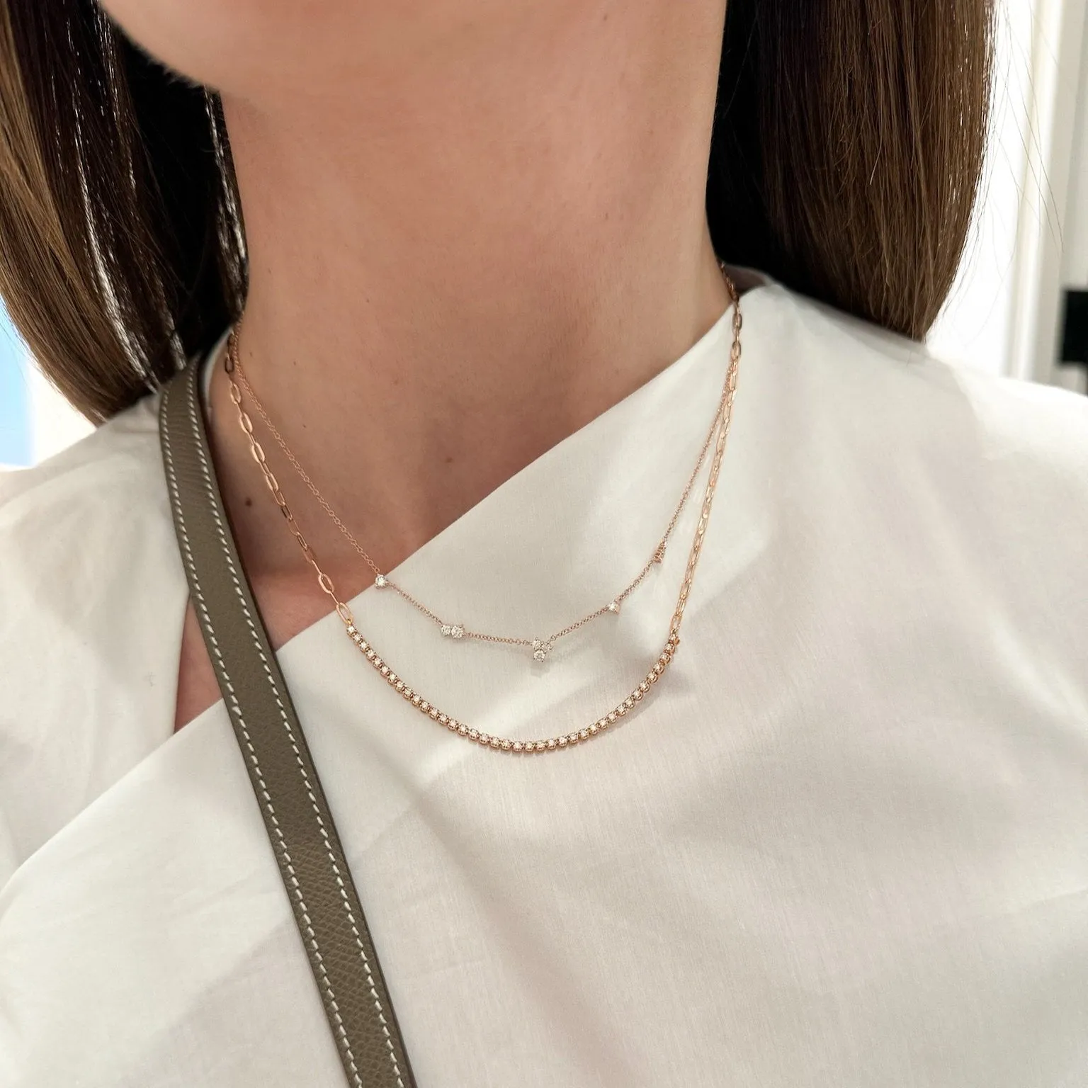 Diamond Segment Mini Link Necklace