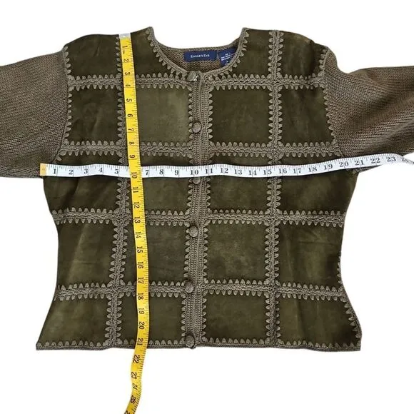 Eagles eye Elegant Green Cardigan Sweater Womens Size L Vintage