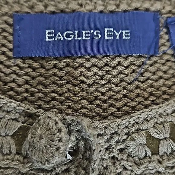 Eagles eye Elegant Green Cardigan Sweater Womens Size L Vintage