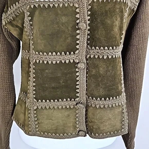Eagles eye Elegant Green Cardigan Sweater Womens Size L Vintage