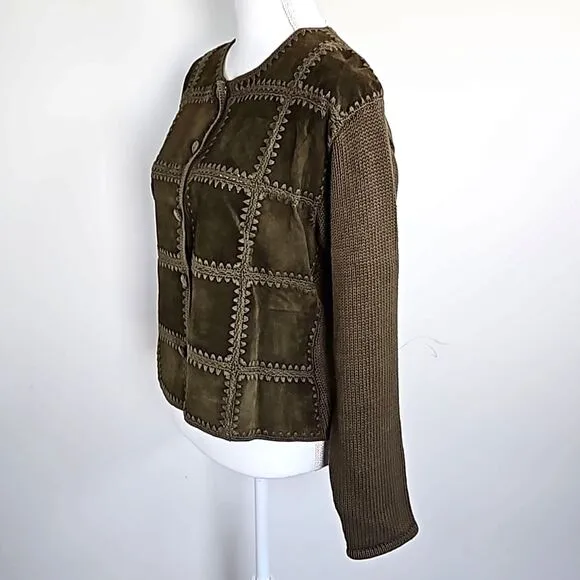 Eagles eye Elegant Green Cardigan Sweater Womens Size L Vintage