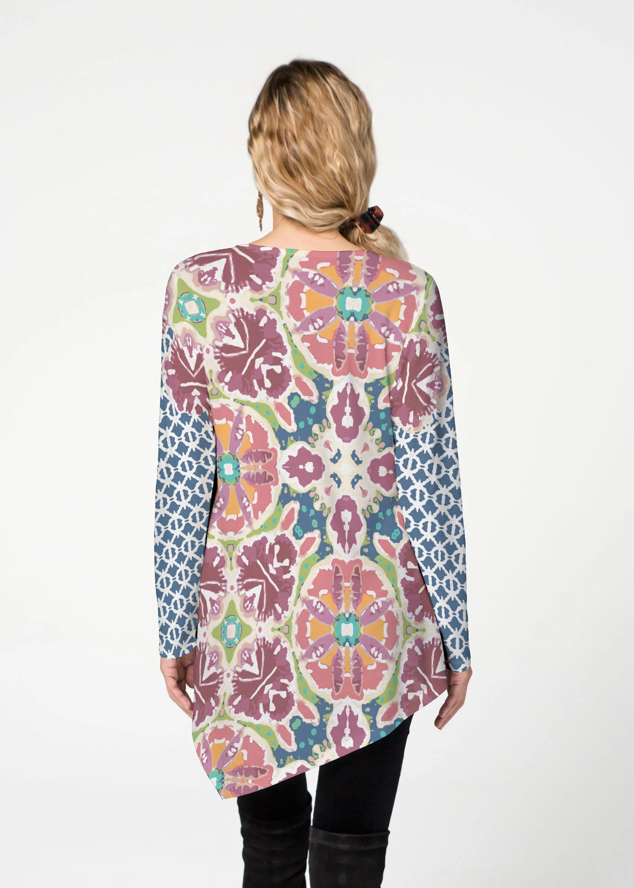 Eden Navy (2815) ~ Asymmetrical French Terry Tunic