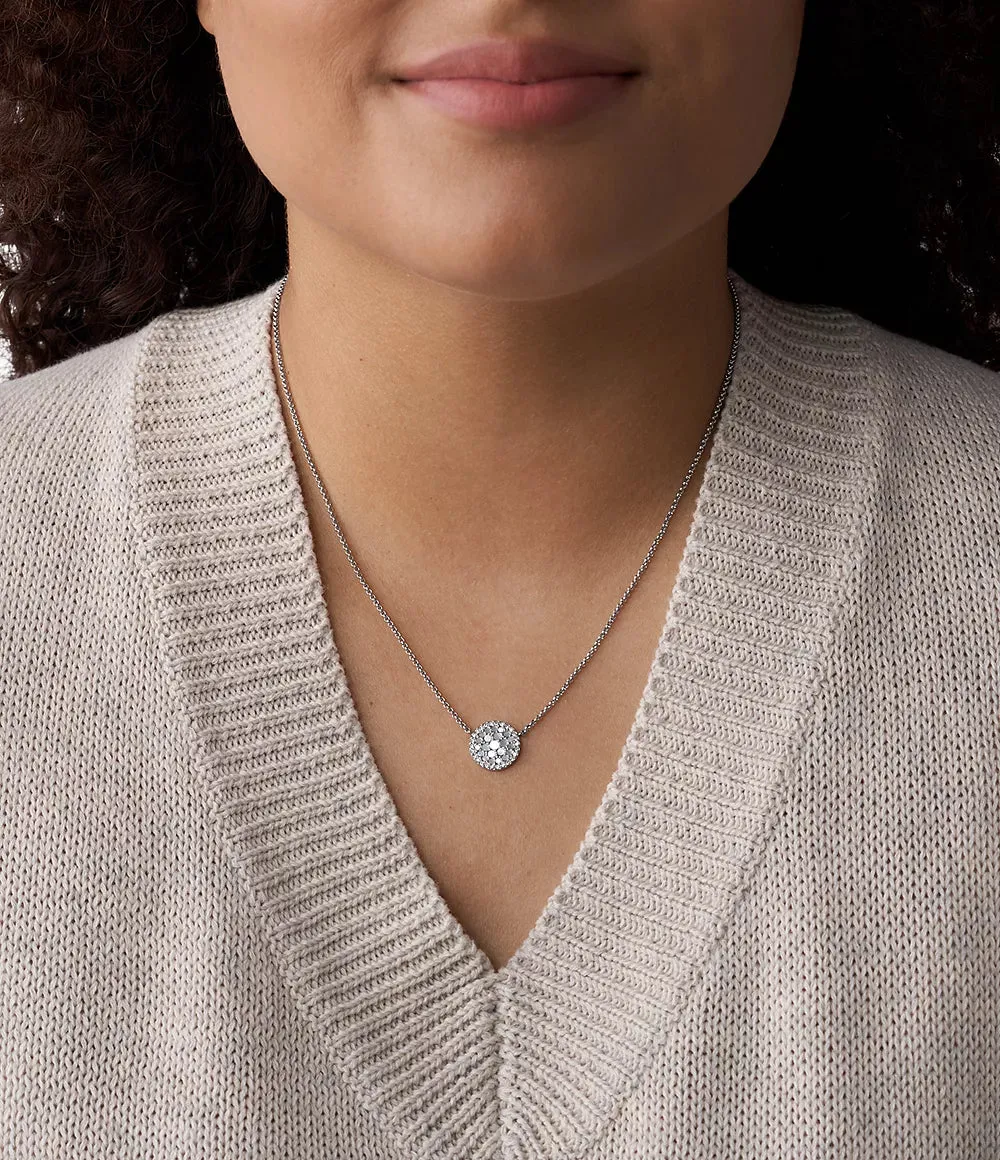 Fossil Blue Mosaic Stainless Steel Necklace