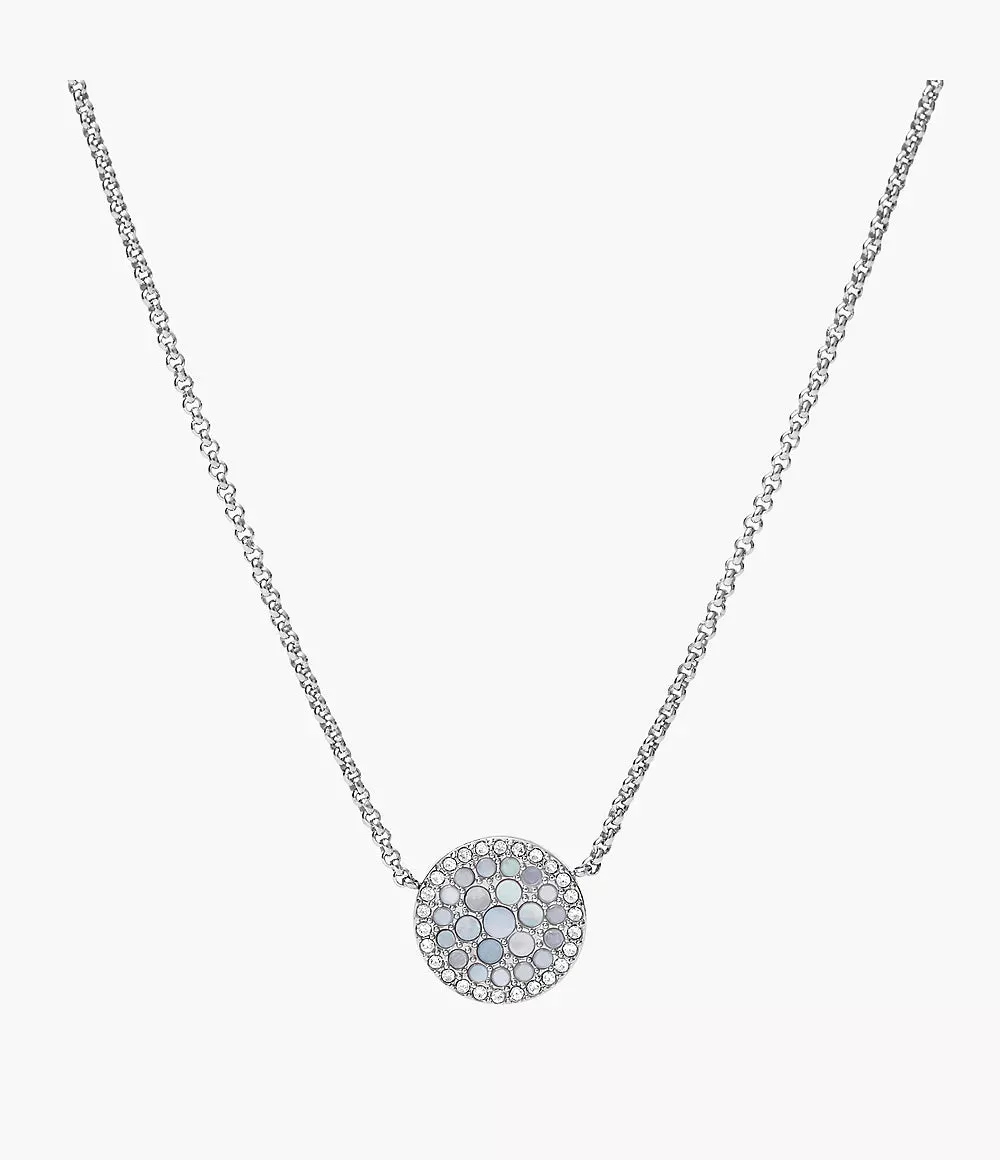 Fossil Blue Mosaic Stainless Steel Necklace