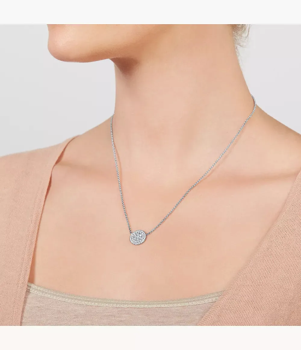 Fossil Blue Mosaic Stainless Steel Necklace