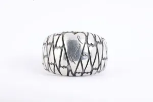 Franco Pianegonda 925 Silver Heart Mosaic Ring Size 8.75 (10.83g.)