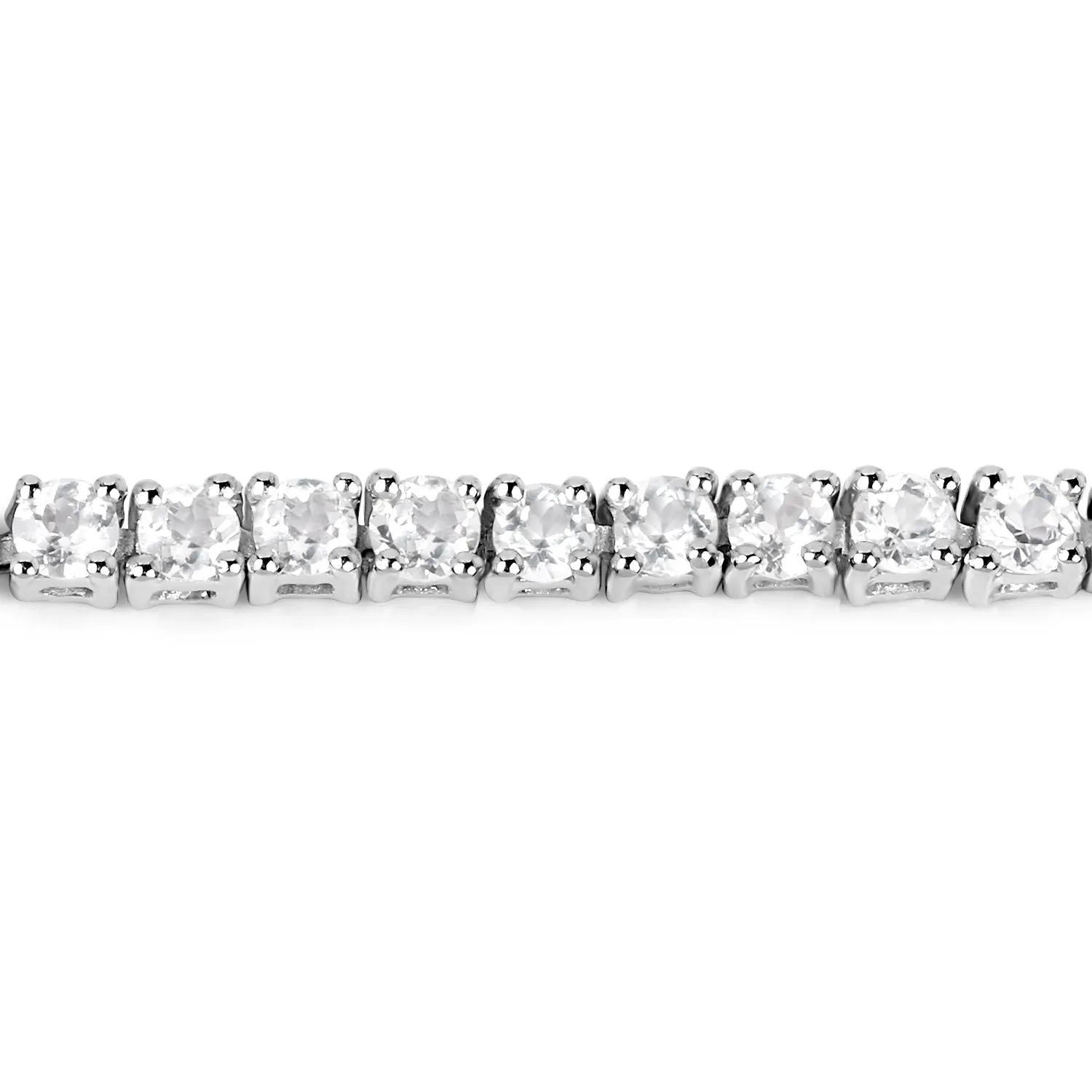 Genuine White Topaz Tennis Bracelet Silver